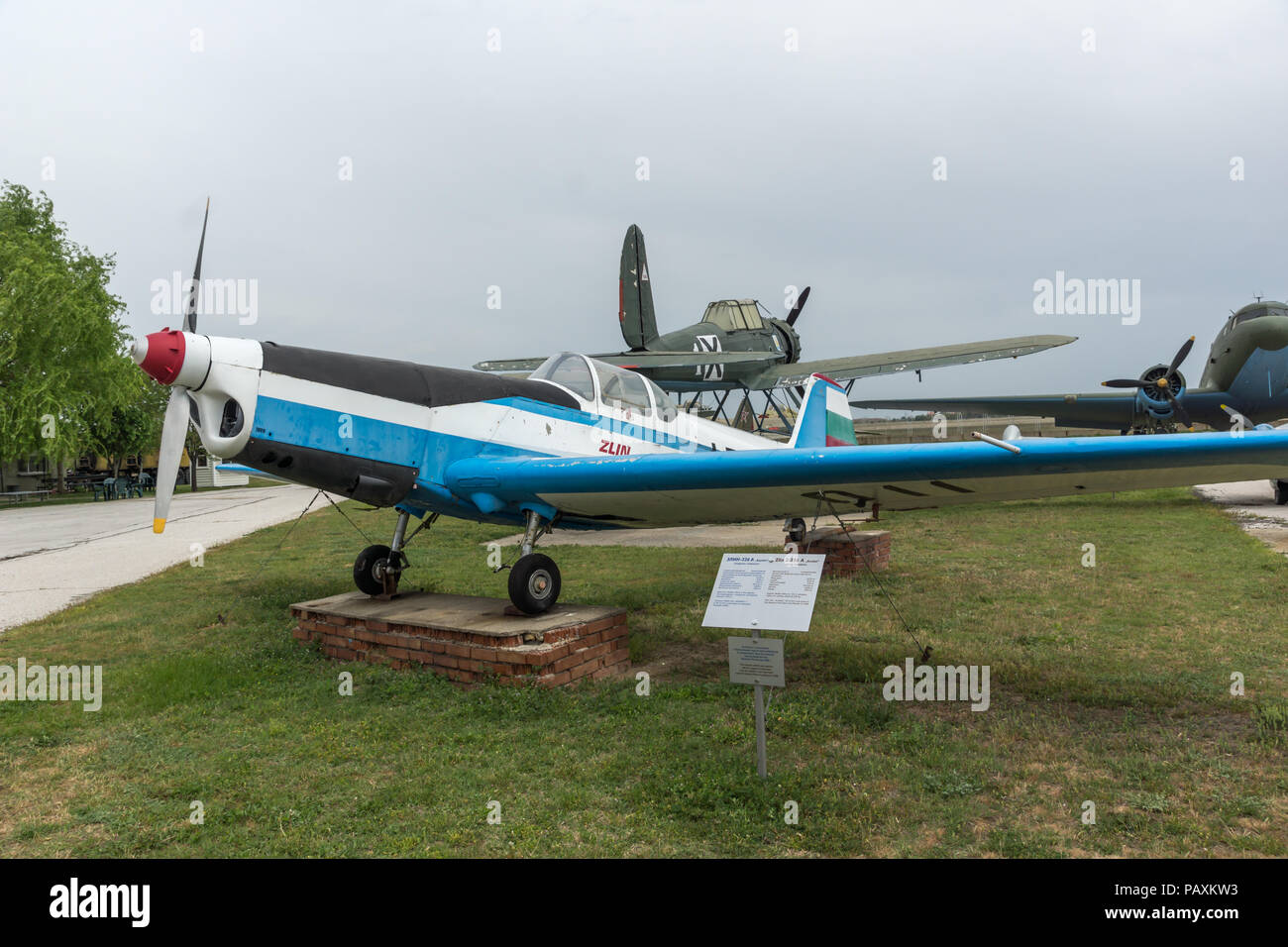 KRUMOVO, PLOVDIV, BULGARIA - 29 APRIL 2017: Plane Z-326A in Aviation Museum near Plovdiv Airport, Bulgaria Stock Photo