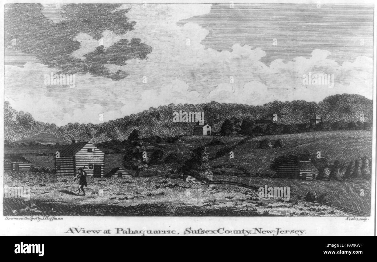 A view at Pahaquarric, Sussex County, New Jersey - drawn on the spot by I. Hoffman ; Scoles sc. Stock Photo