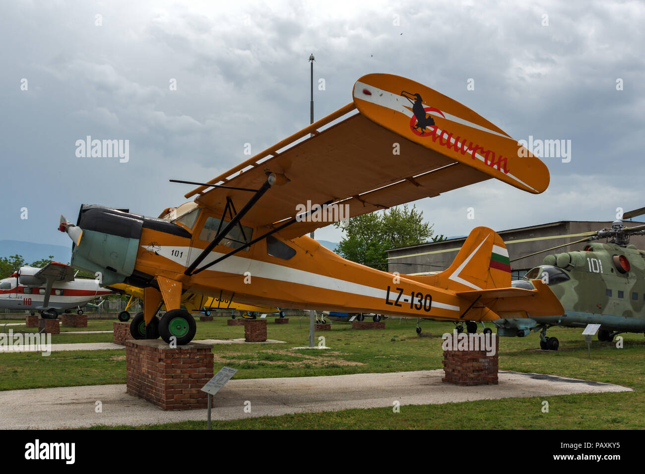 KRUMOVO, PLOVDIV, BULGARIA - 29 APRIL 2017: Plane LZ - 130 in Aviation Museum near Plovdiv Airport, Bulgaria Stock Photo