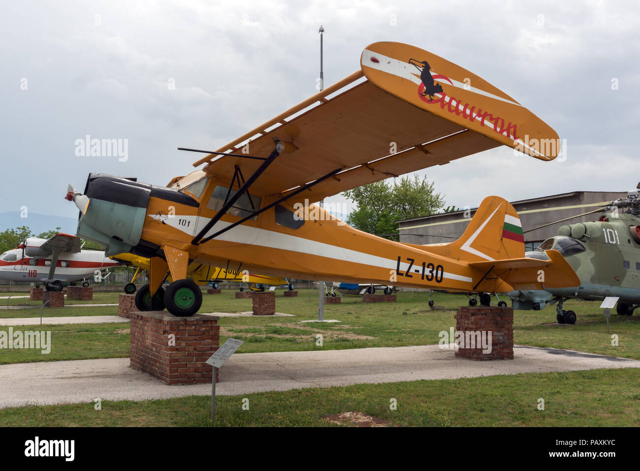 KRUMOVO, PLOVDIV, BULGARIA - 29 APRIL 2017: Plane LZ - 130 in Aviation Museum near Plovdiv Airport, Bulgaria Stock Photo