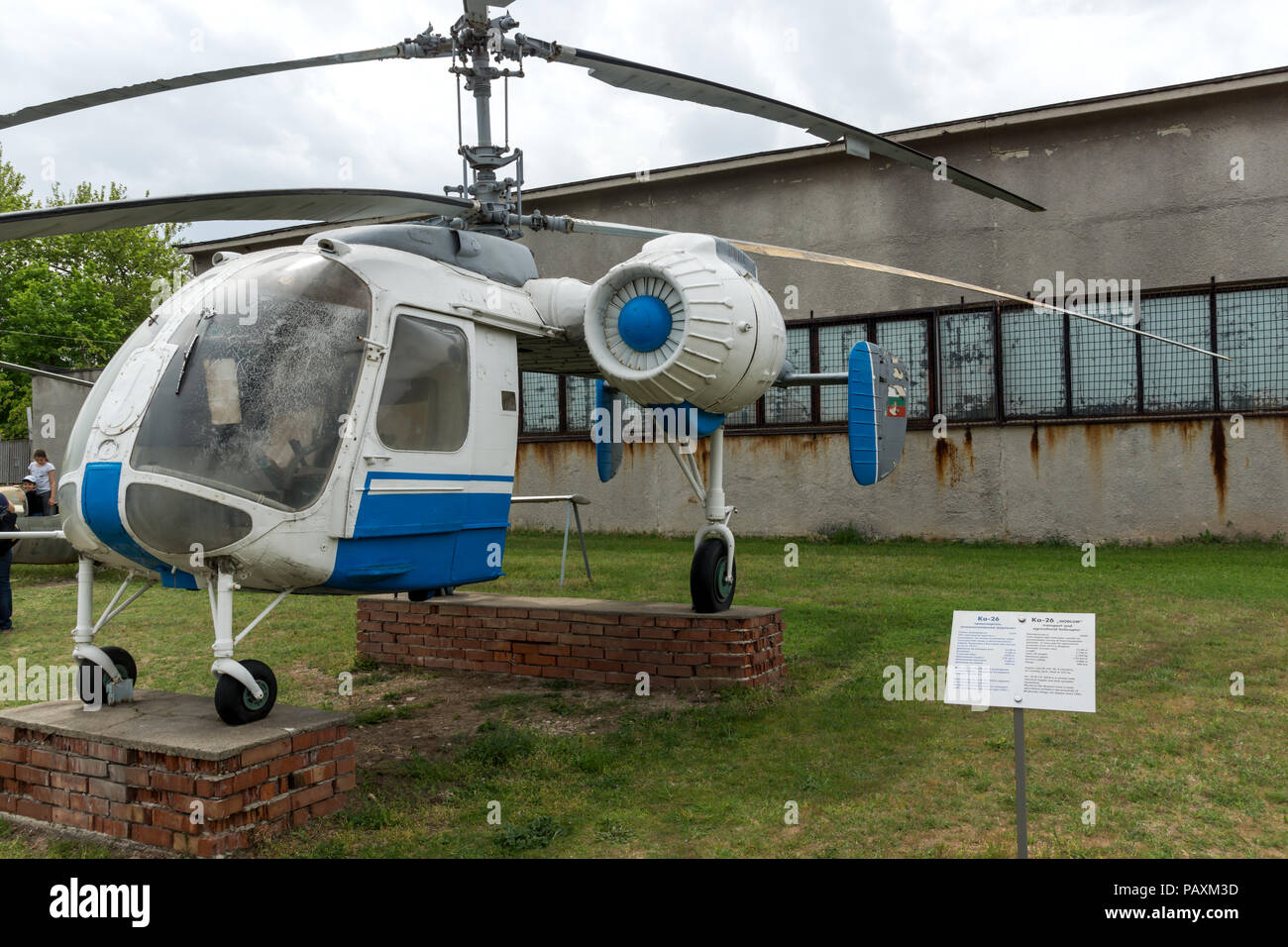 KRUMOVO, PLOVDIV, BULGARIA - 29 APRIL 2017: helicopter Ka - 26 in Aviation Museum near Plovdiv Airport, Bulgaria Stock Photo