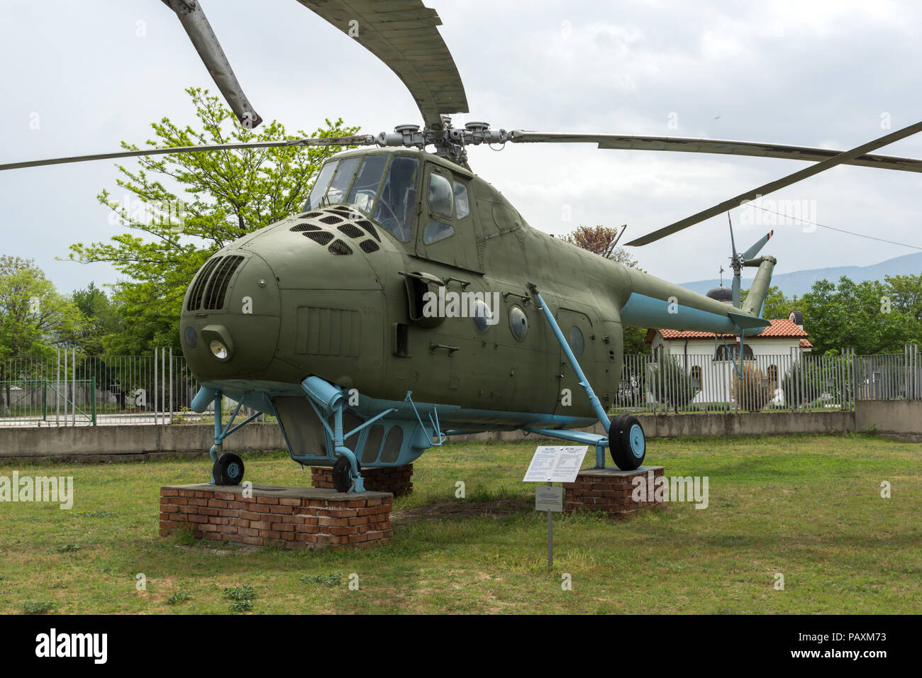 KRUMOVO, PLOVDIV, BULGARIA - 29 APRIL 2017: helicopter Mi 4 in Aviation Museum near Plovdiv Airport, Bulgaria Stock Photo