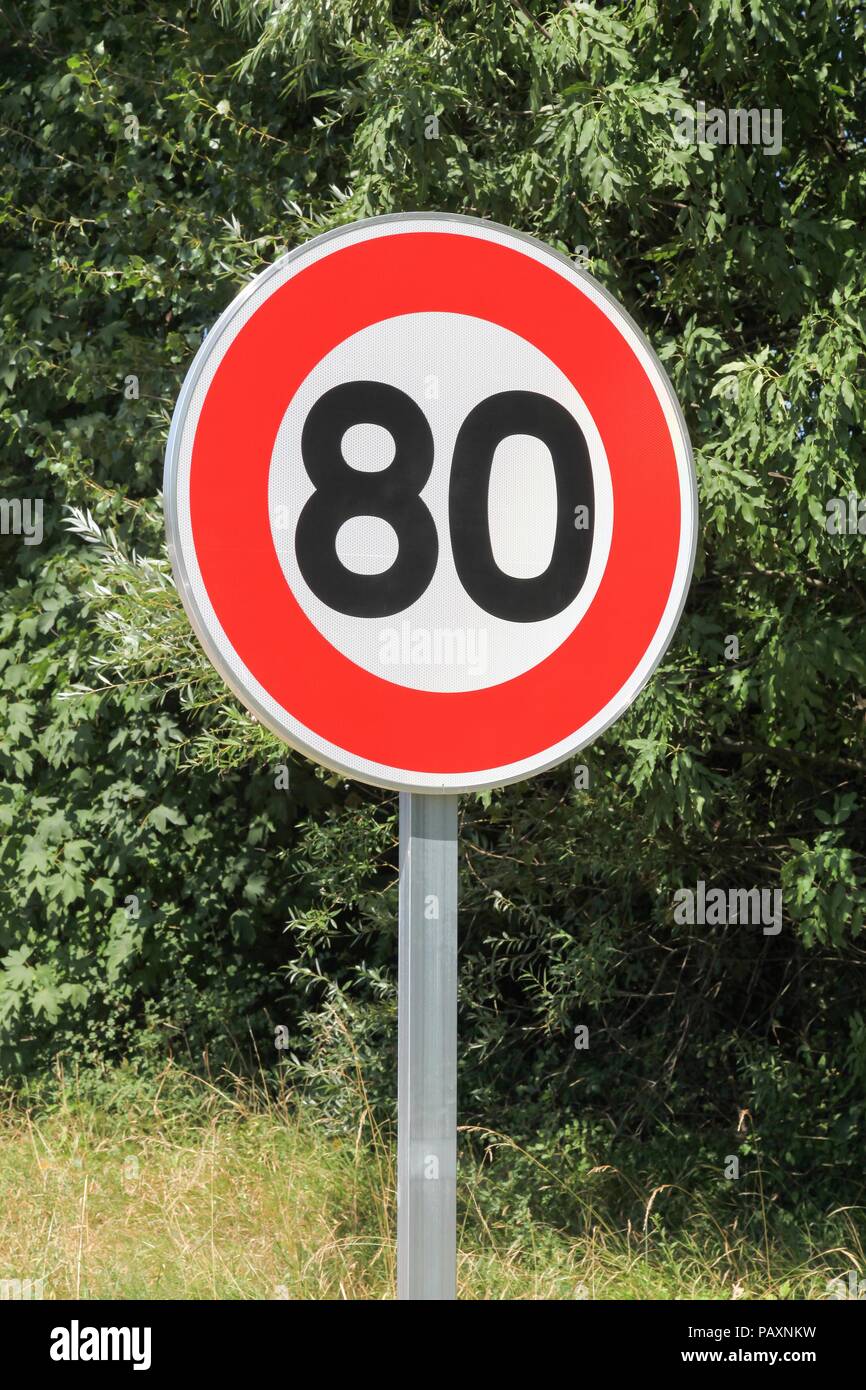 Speed Limit 80 Sign Hi res Stock Photography And Images Alamy