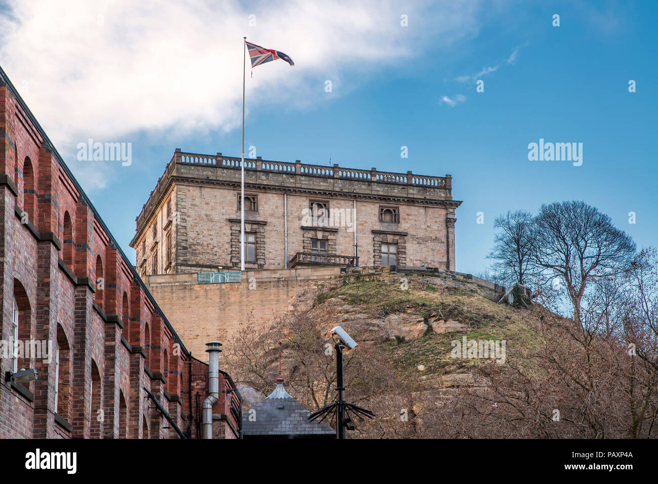 Nottingham Castle Museum on Castle Rock Nottinghamshire East Midlands England UK Stock Photo