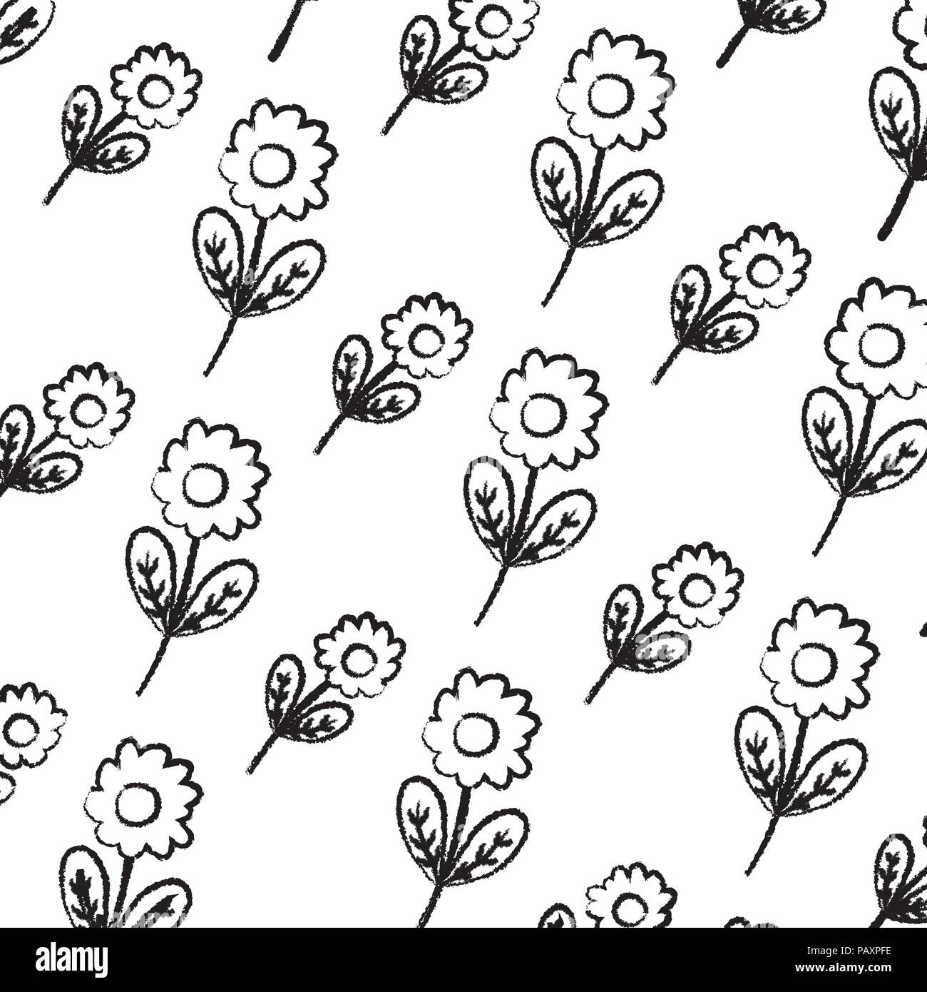 grunge exotic flower plant with leaves background Stock Vector Image ...