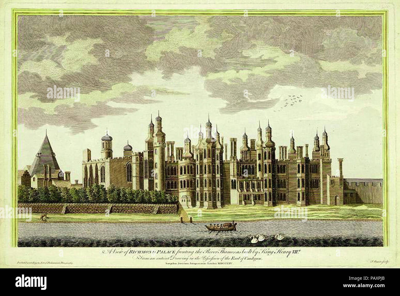 A View of Richmond Palace published in 1765. Stock Photo