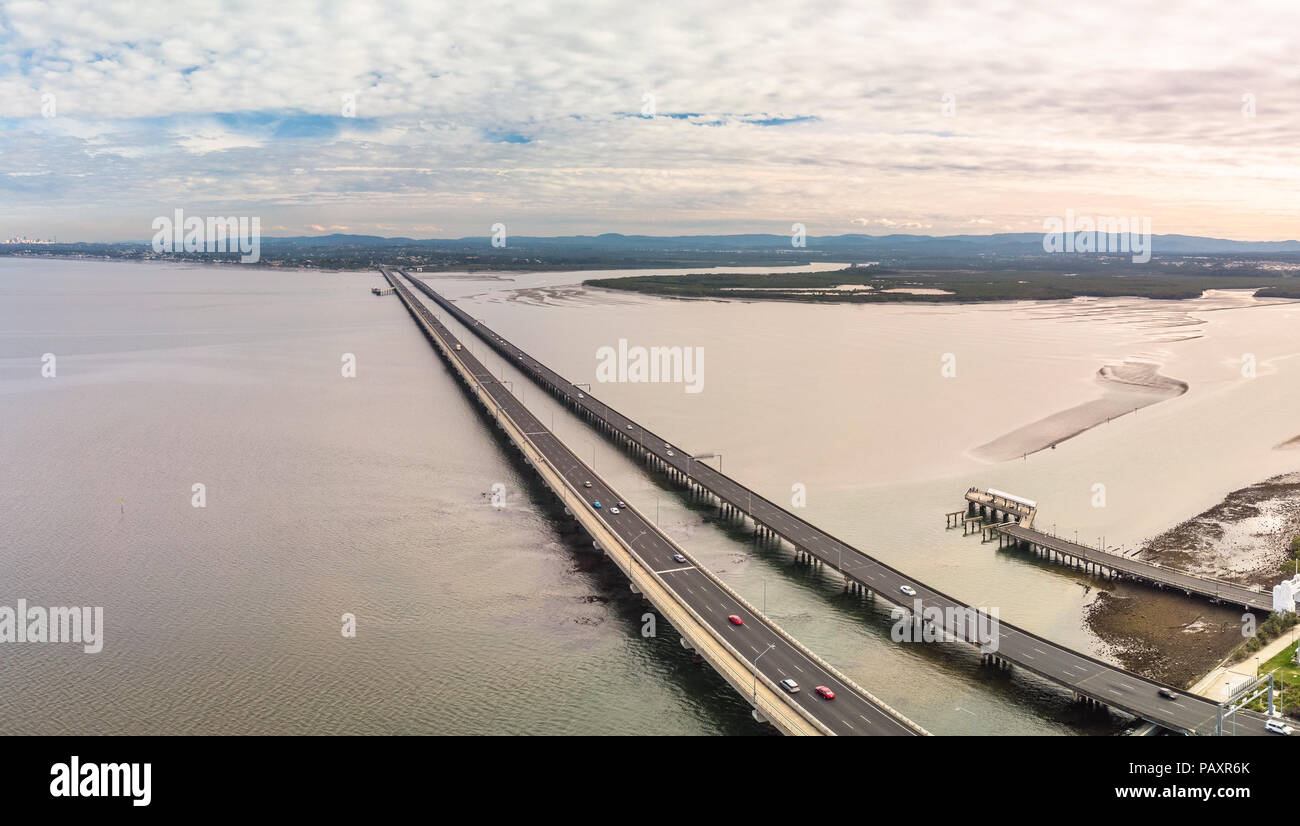 Redcliffe Bridge Aerial view of Ted Smout Memorial and Houghton Bridges, which cross the ...