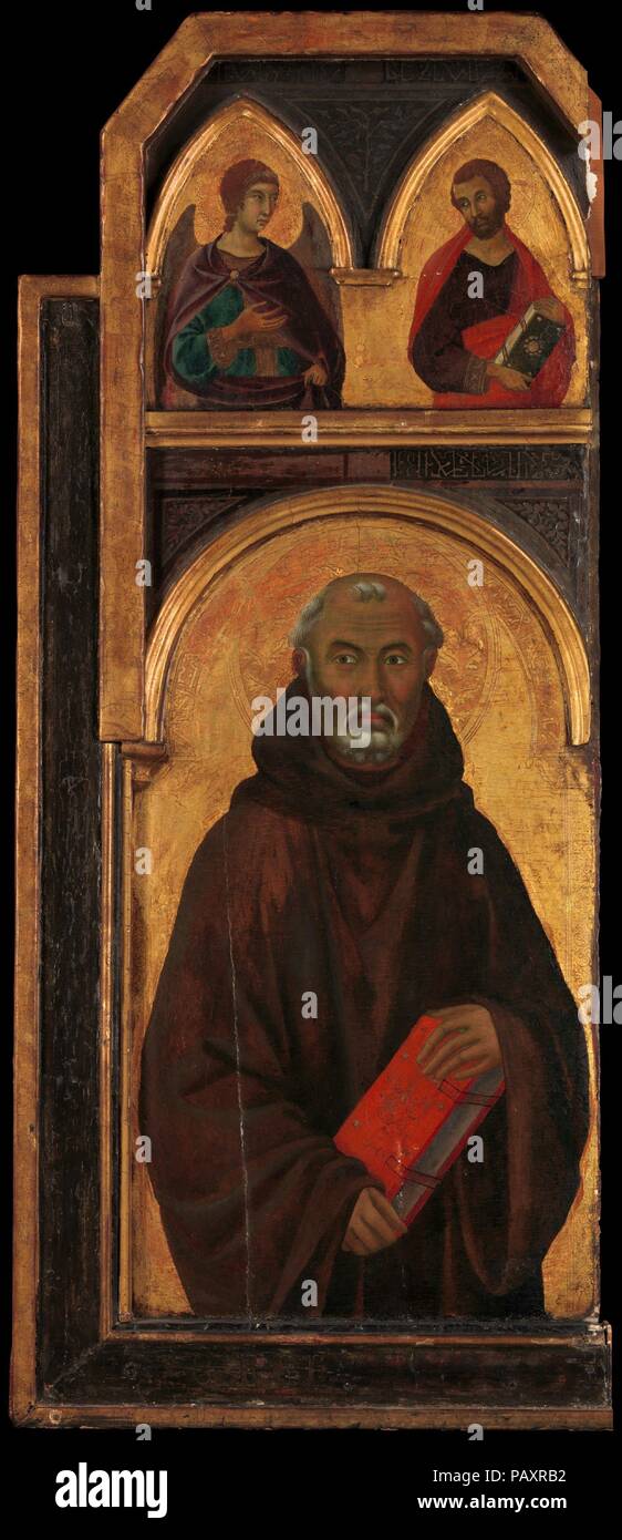 Saint Benedict. Artist: Segna di Buonaventura (Italian, active Siena by 1298-died 1326/31). Dimensions: Overall, with framing elements, 49 x 20 7/8 in. (124.5 x 53 cm); Saint Benedict, painted surface 27 7/8 x 16 in. (70.8 x 40.6 cm); pinnacle, painted surface 10 1/4 x 15 3/8 in. (26 x 39.1 cm). Date: 1320s. Museum: Metropolitan Museum of Art, New York, USA. Stock Photo