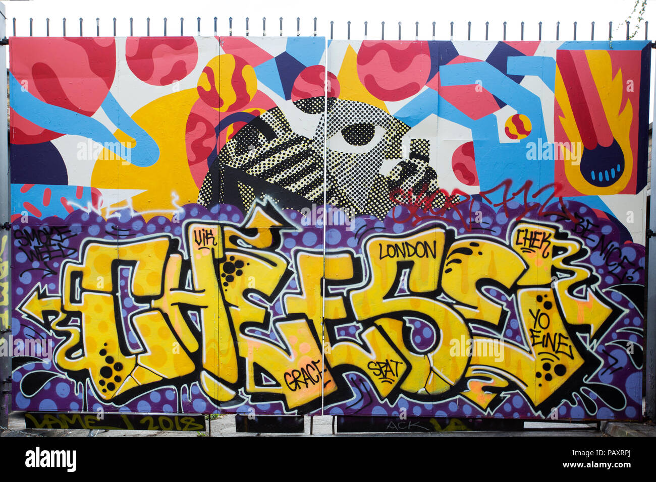 Street art in Shoreditch, London. Graffiti art in the UK . 2018 Stock Photo Alamy