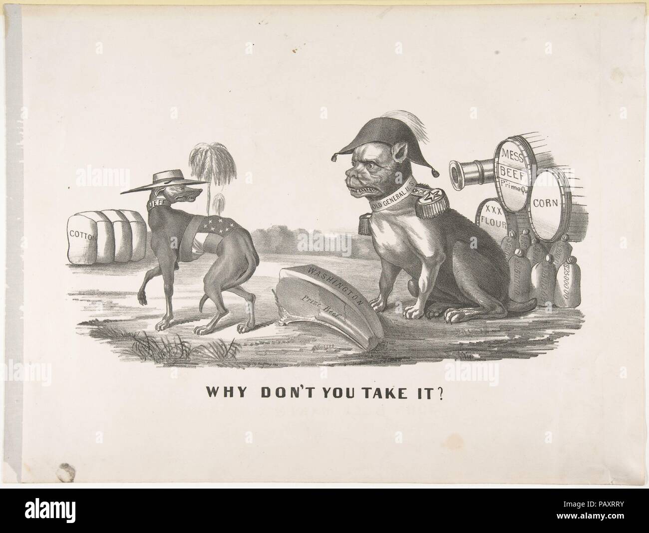 Why Don't You Take It?. Artist: Currier & Ives (American, active New York, 1857-1907). Dimensions: sheet: 13 3/8 x 17 7/8 in. (34 x 45.4 cm). Date: 1861-64. Museum: Metropolitan Museum of Art, New York, USA. Stock Photo