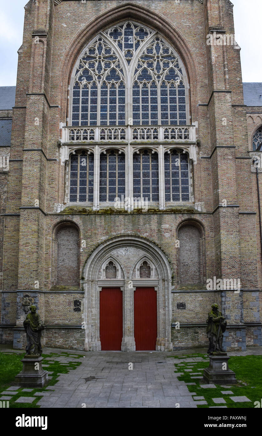 The doors into the cathedral of Saint Salvator in Sint