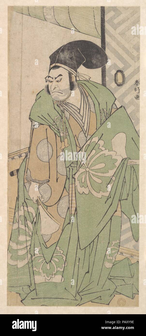The First Nakamura Nakazo in the Role of Ko no Moronao. Artist: Katsukawa Shunko (Japanese, 1743-1812). Culture: Japan. Dimensions: 11 15/32 x 5 in. (29.1 x 12.7 cm) (trimmed). Date: June 1786. Museum: Metropolitan Museum of Art, New York, USA. Stock Photo