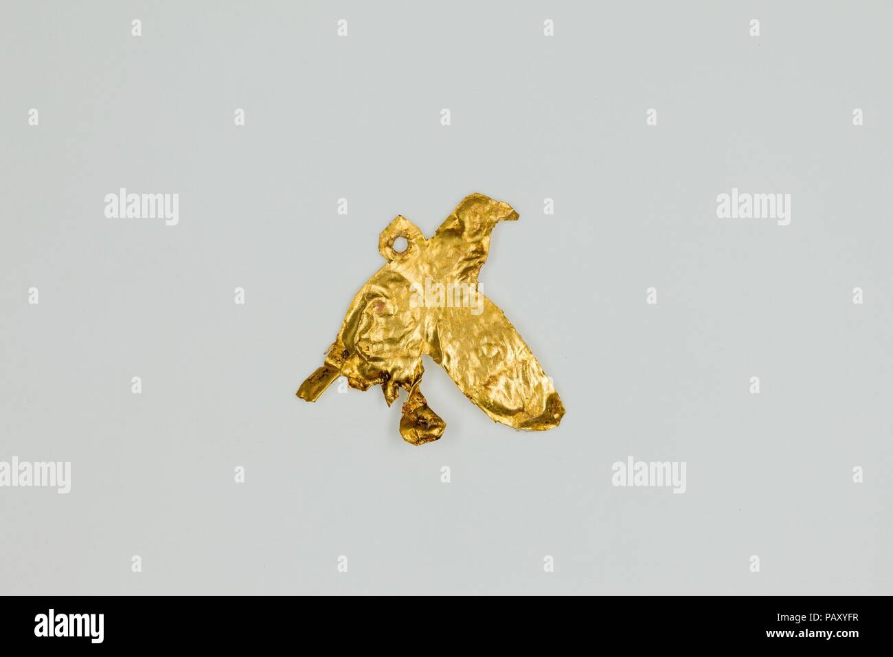 Vulture amulet. Dimensions: l. 2.1 cm (13/16 in.) × h. 1.9 cm (3/4 in.). Dynasty: Dynasty 26-29. Date: 664-380 B.C.. Museum: Metropolitan Museum of Art, New York, USA. Stock Photo
