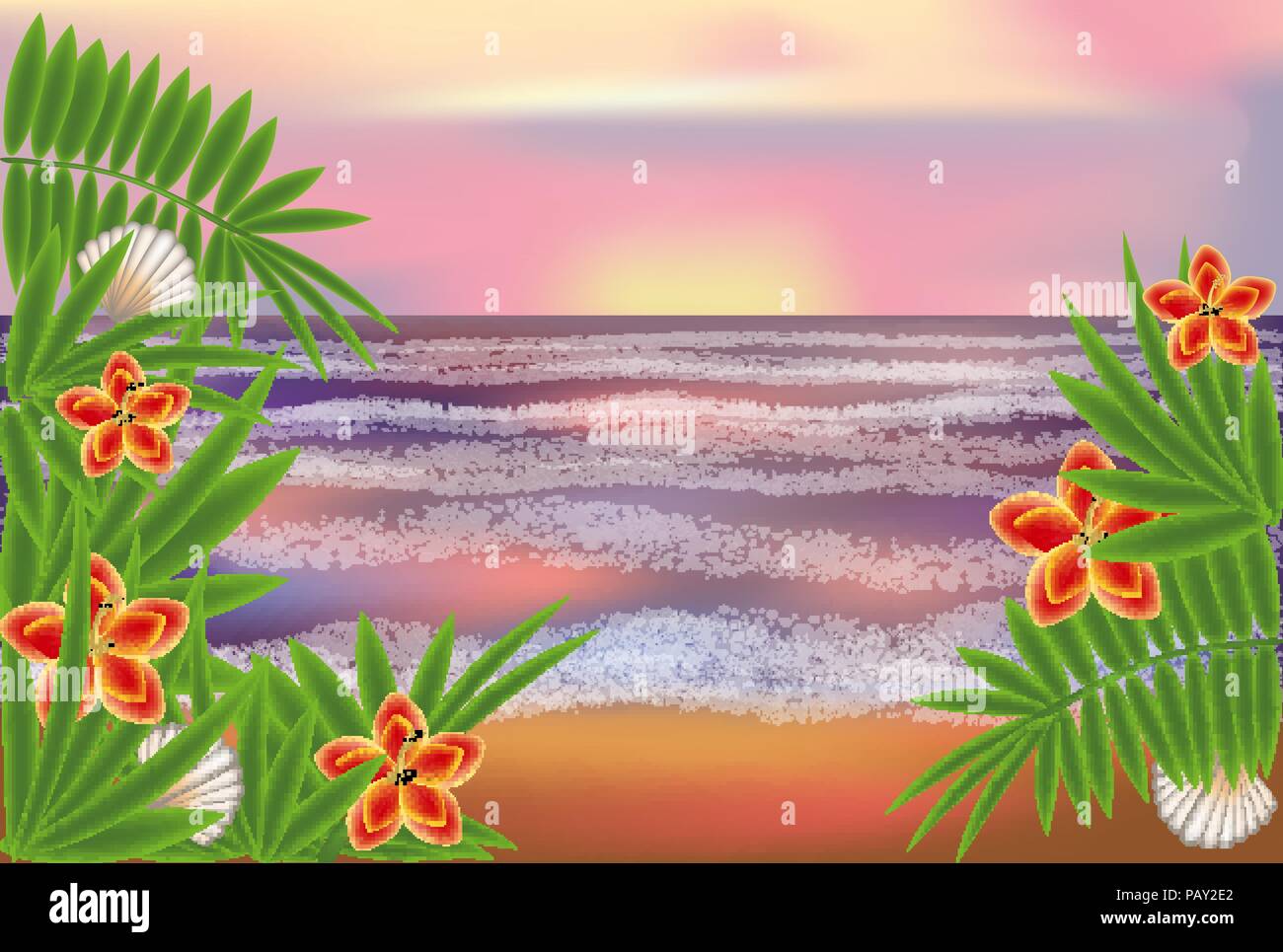 Tropical wallpaper with palms , vector illustration Stock Vector Image ...