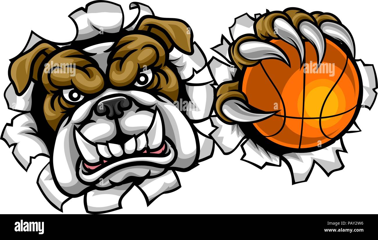 Bulldog Basketball Sports Mascot Stock Vector