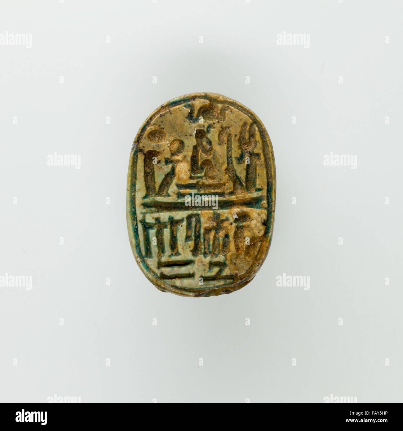 Scarab of Ramesses II. Dimensions: l. 2.1 cm (13/16 in.). Dynasty: Dynasty 19-20. Date: ca. 1295-1070 B.C.. Museum: Metropolitan Museum of Art, New York, USA. Stock Photo