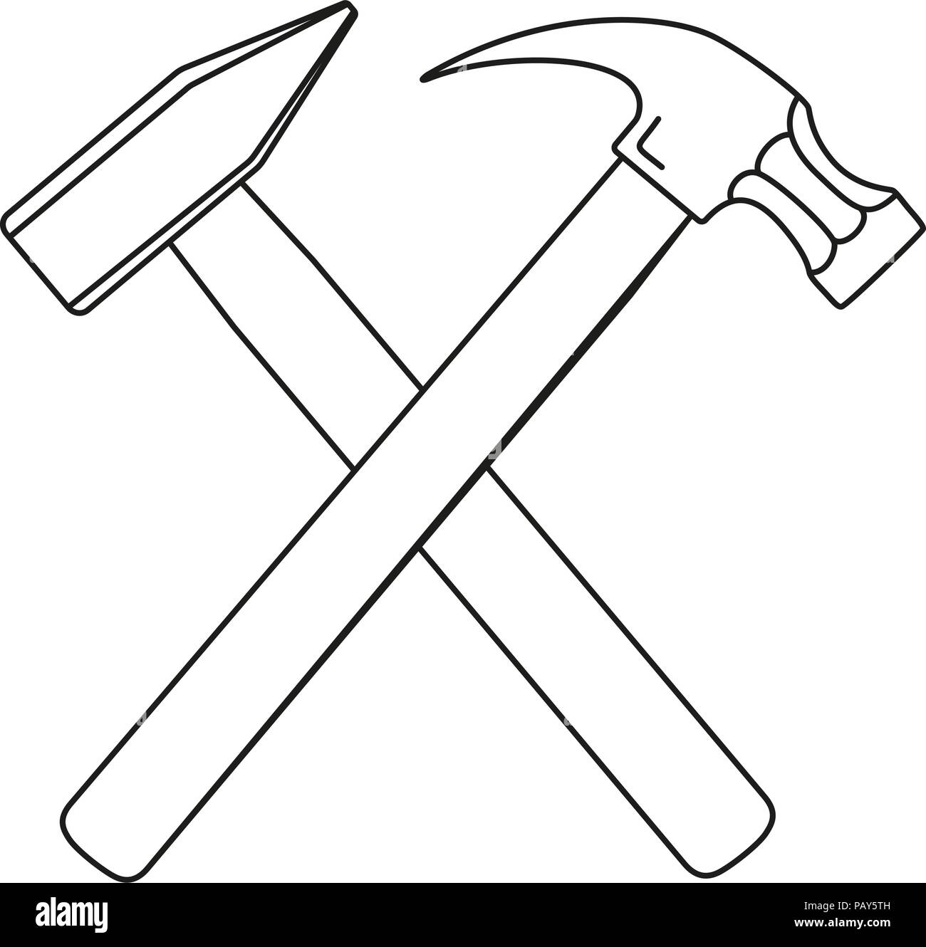 Hammer Black And White Clipart