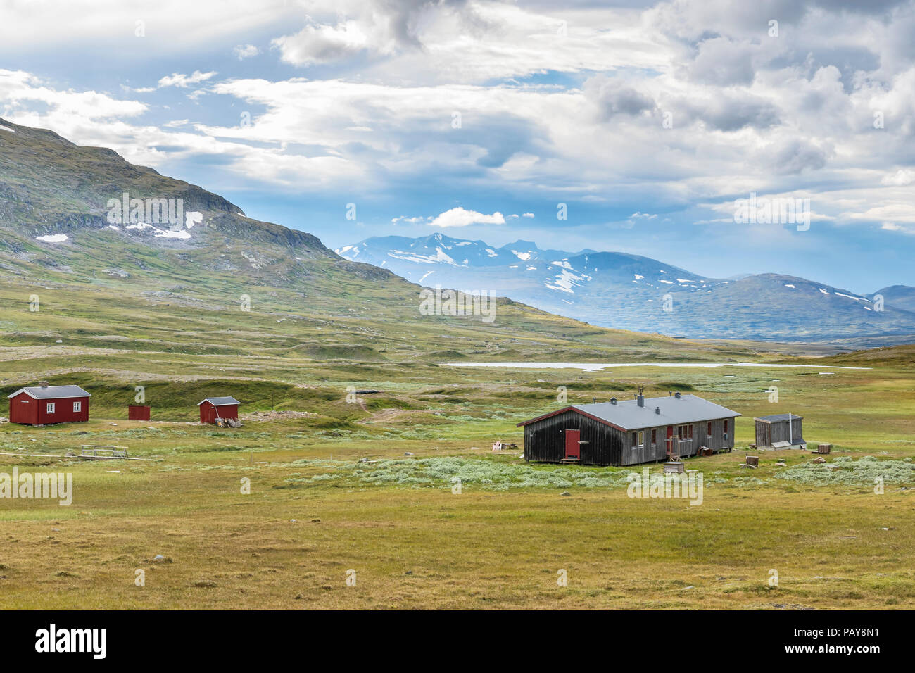 Helags mountain huts in the swedish mountains Stock Photo