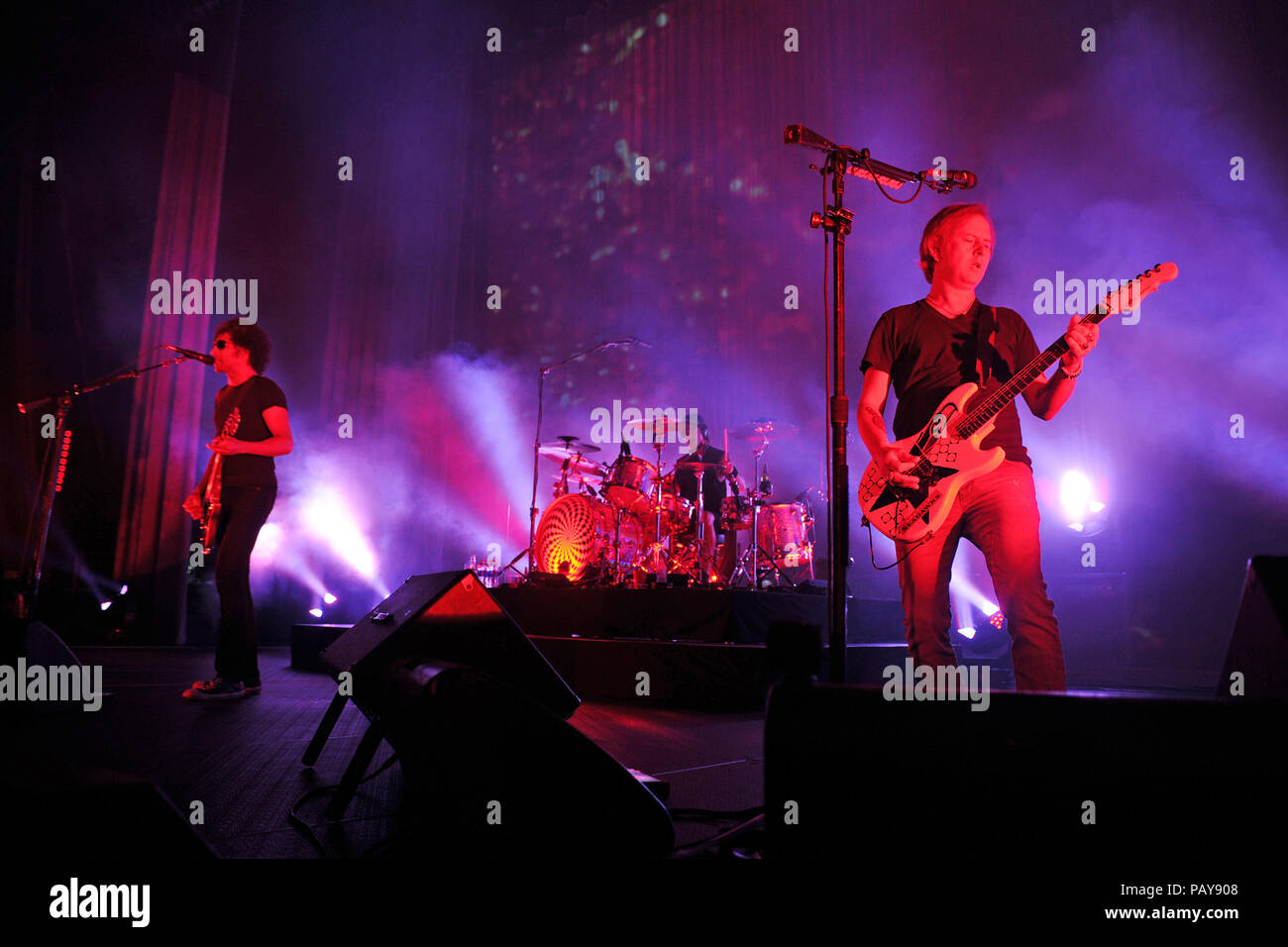 HOLLYWOOD FL - August 11: Jerry Cantrell of Alice In Chains performs at Hard Rock Live held at the Seminole Hard Rock Hotel & Casino on August 11, 2015 in Hollywood, Florida  People:  Sean Kinney, William DuVall, Jerry Cantrell Stock Photo