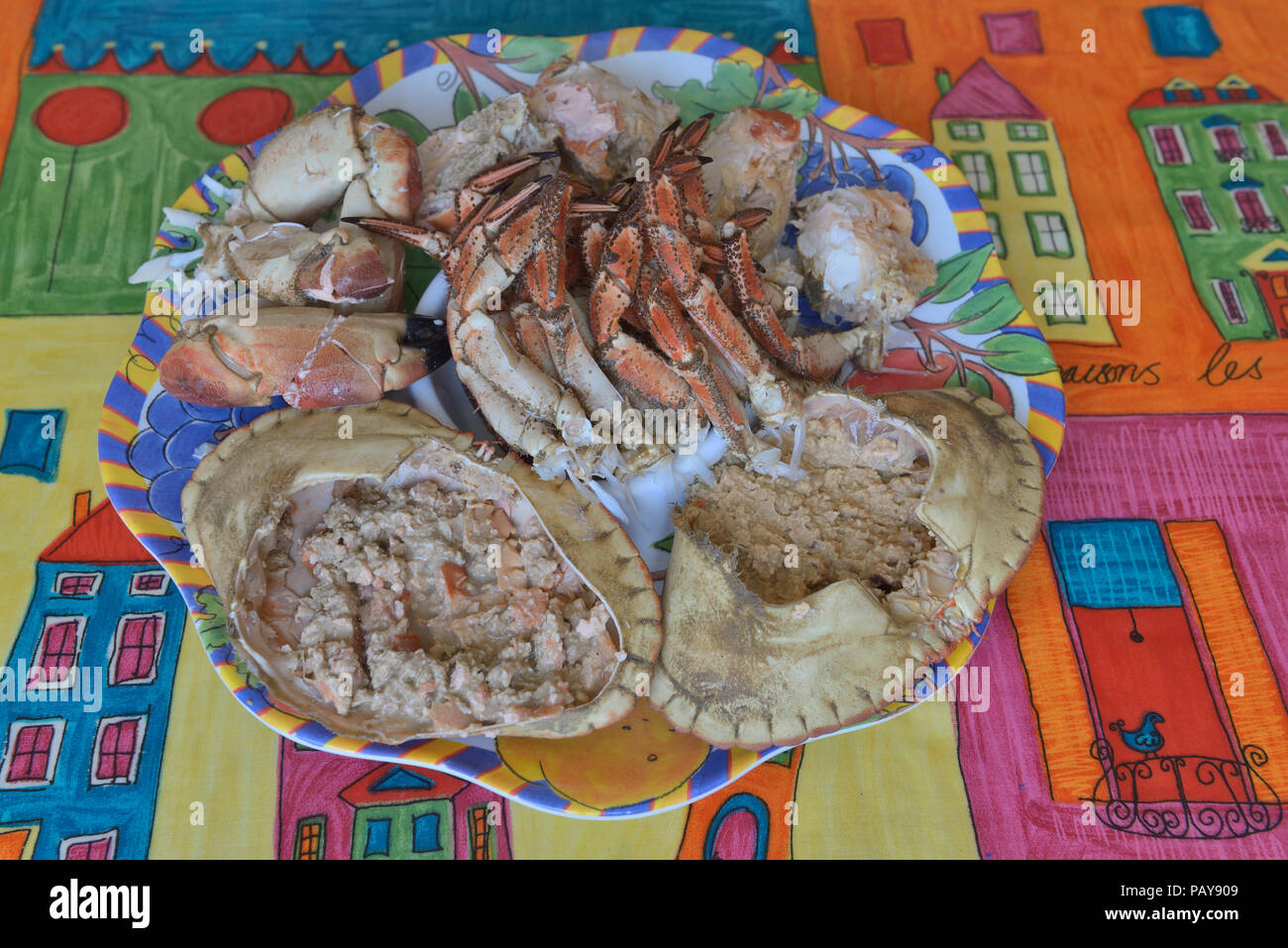 Prepared Brown crab, UK Stock Photo - Alamy