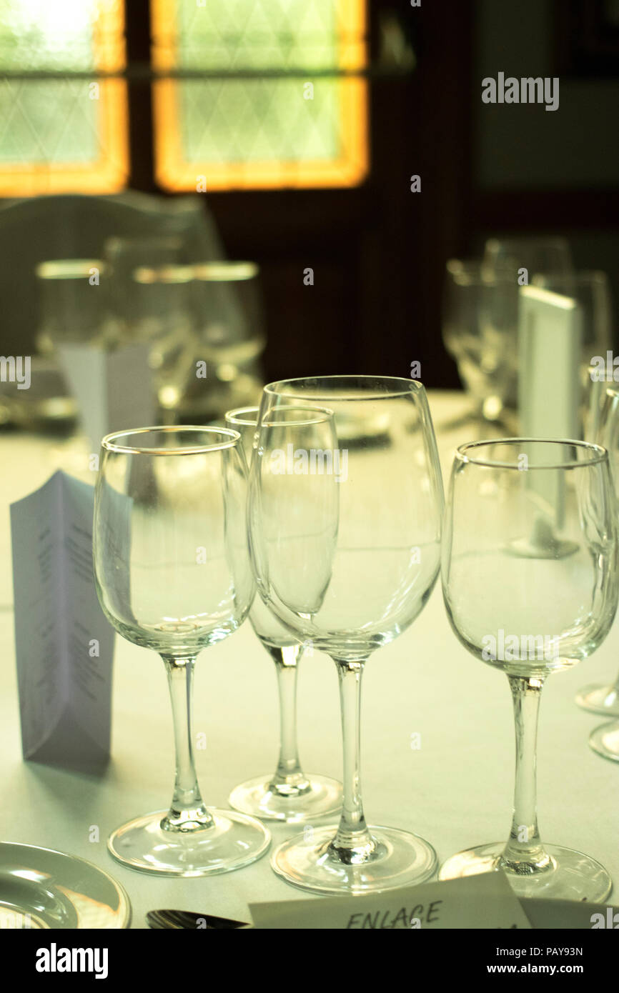 Wedding Reception Banquet Dinner Party Table Place Settings Set In