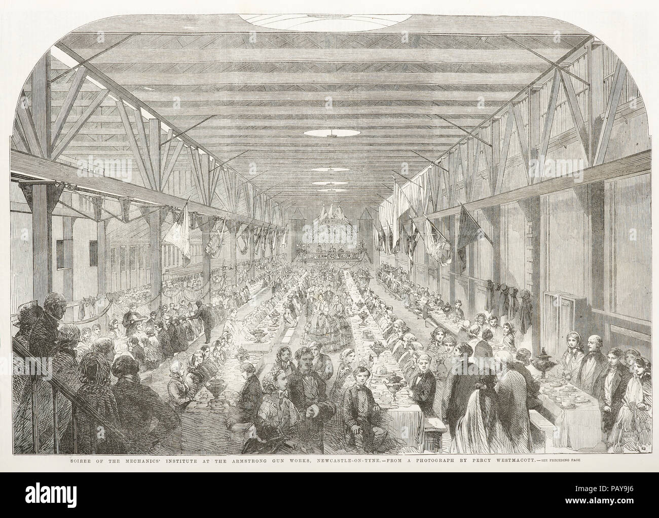 Soiree of the Mechanics Institute at the Armstrong Gun Works, NewcastleonTyne Stock Photo Alamy