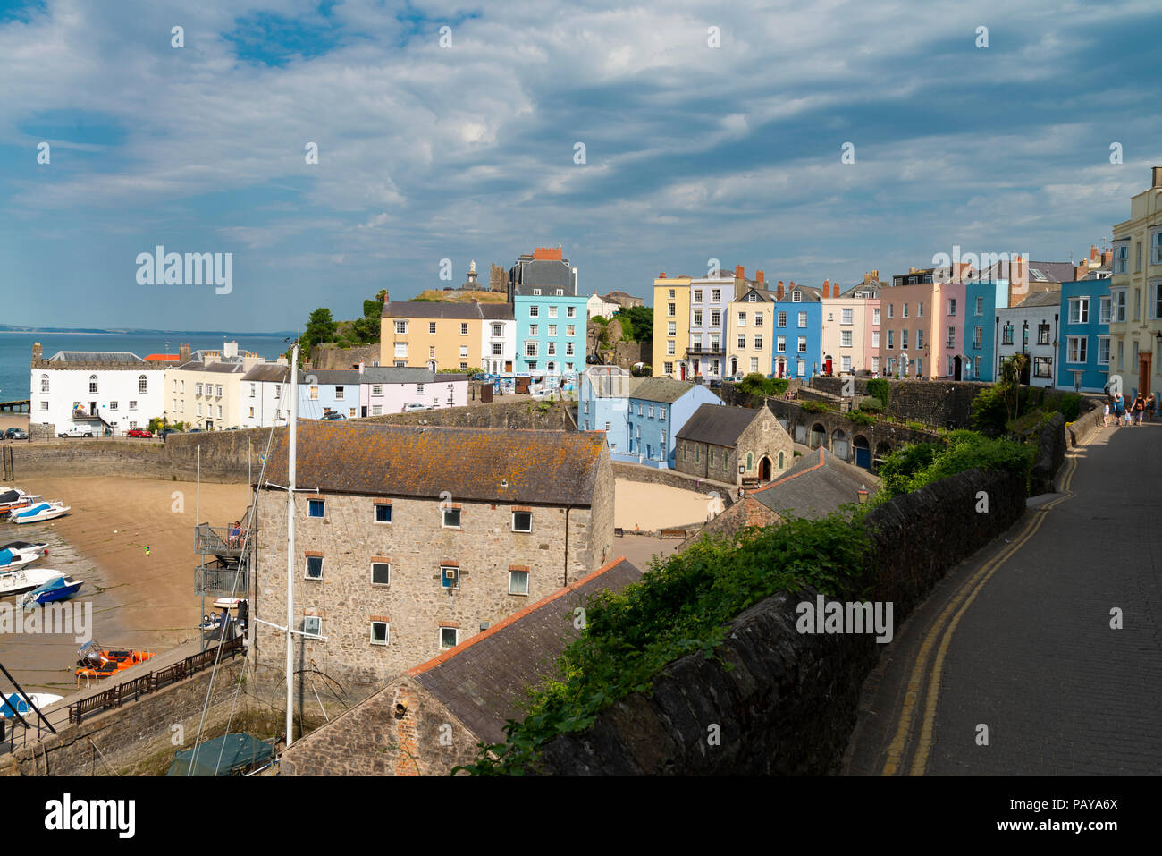 The pretty seaside town of Tenby, Pembrokeshire, Wales, UK. Colourful