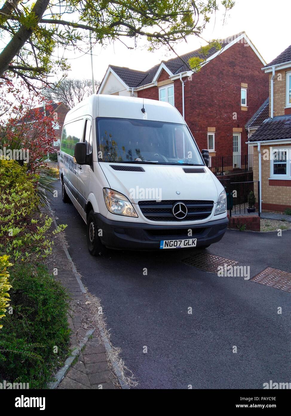 Mercedes sprinter parked ready for a house removal on housing estate near  cardiff Stock Photo - Alamy