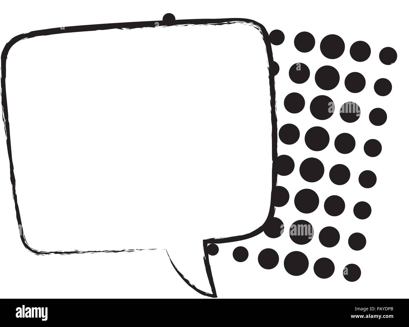 square speech bubble over white background, vector illustration Stock