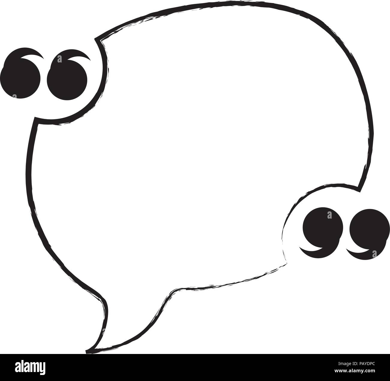 speech bubble with quotation marks over white background, vector