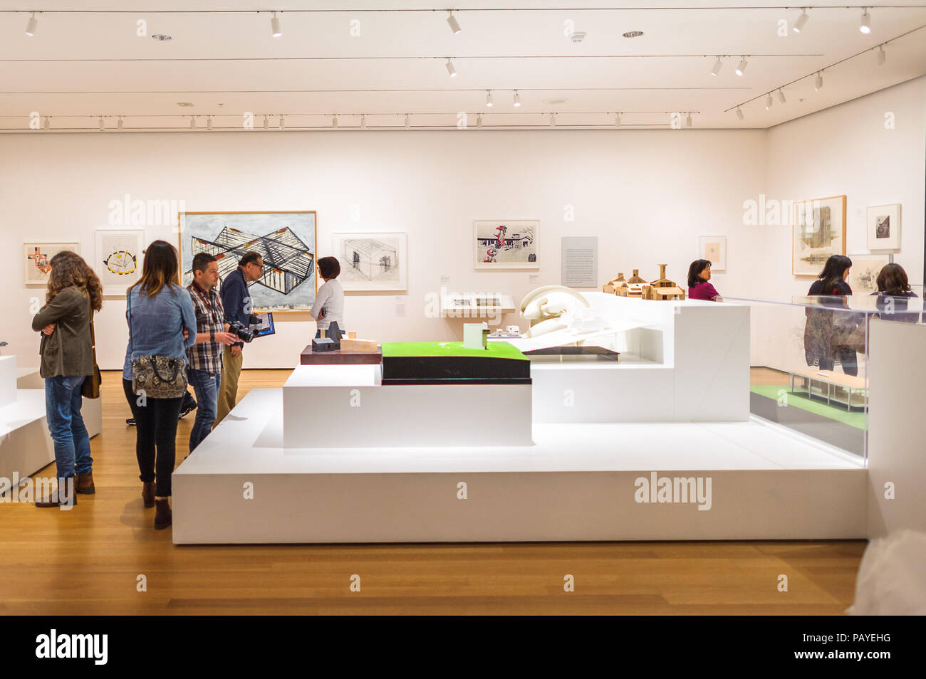 NEW YORK, USA - OCT 8, 2015: Interior of the Museum of Modern Art (MoMA ...