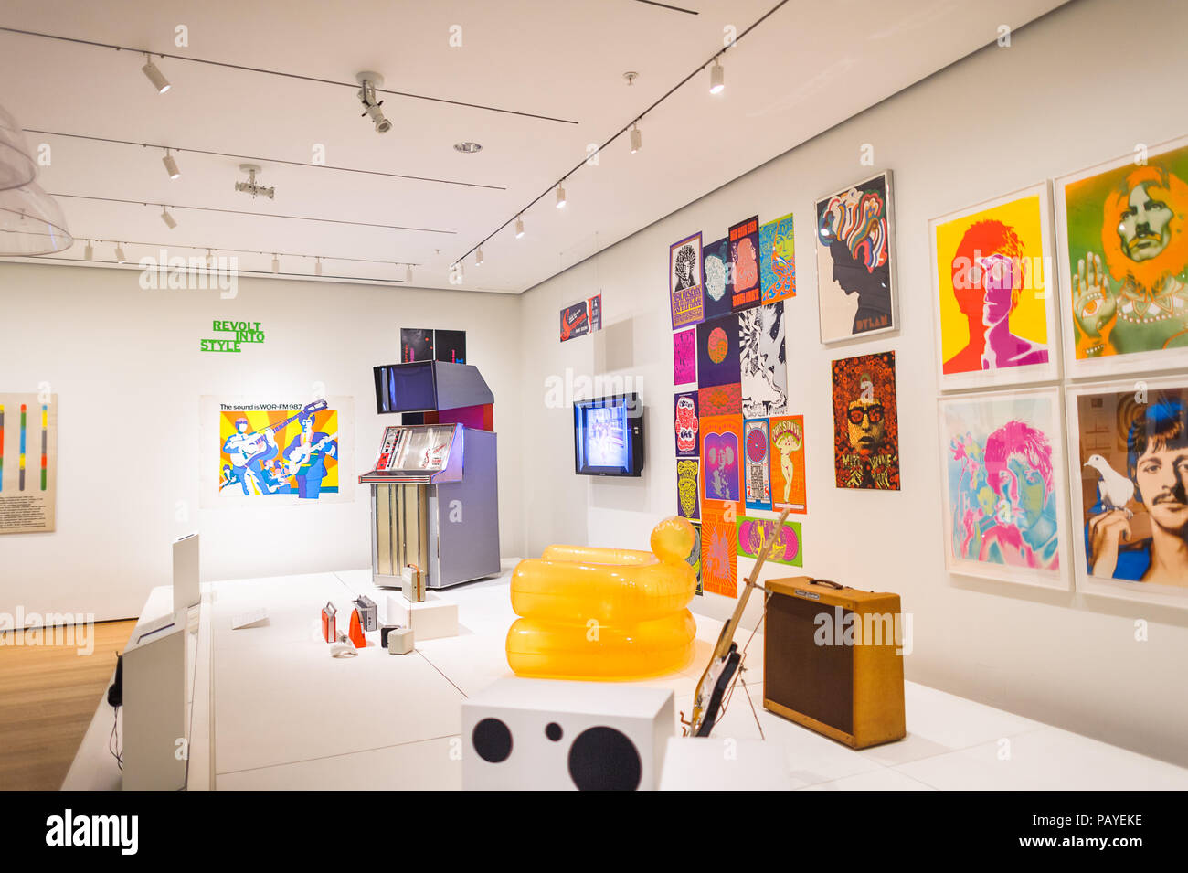 NEW YORK, USA - OCT 8, 2015: Music exhibition at the Museum of Modern Art ( MoMA), an art museum, Midtown Manhattan, New York. It was established on N  Stock Photo - Alamy