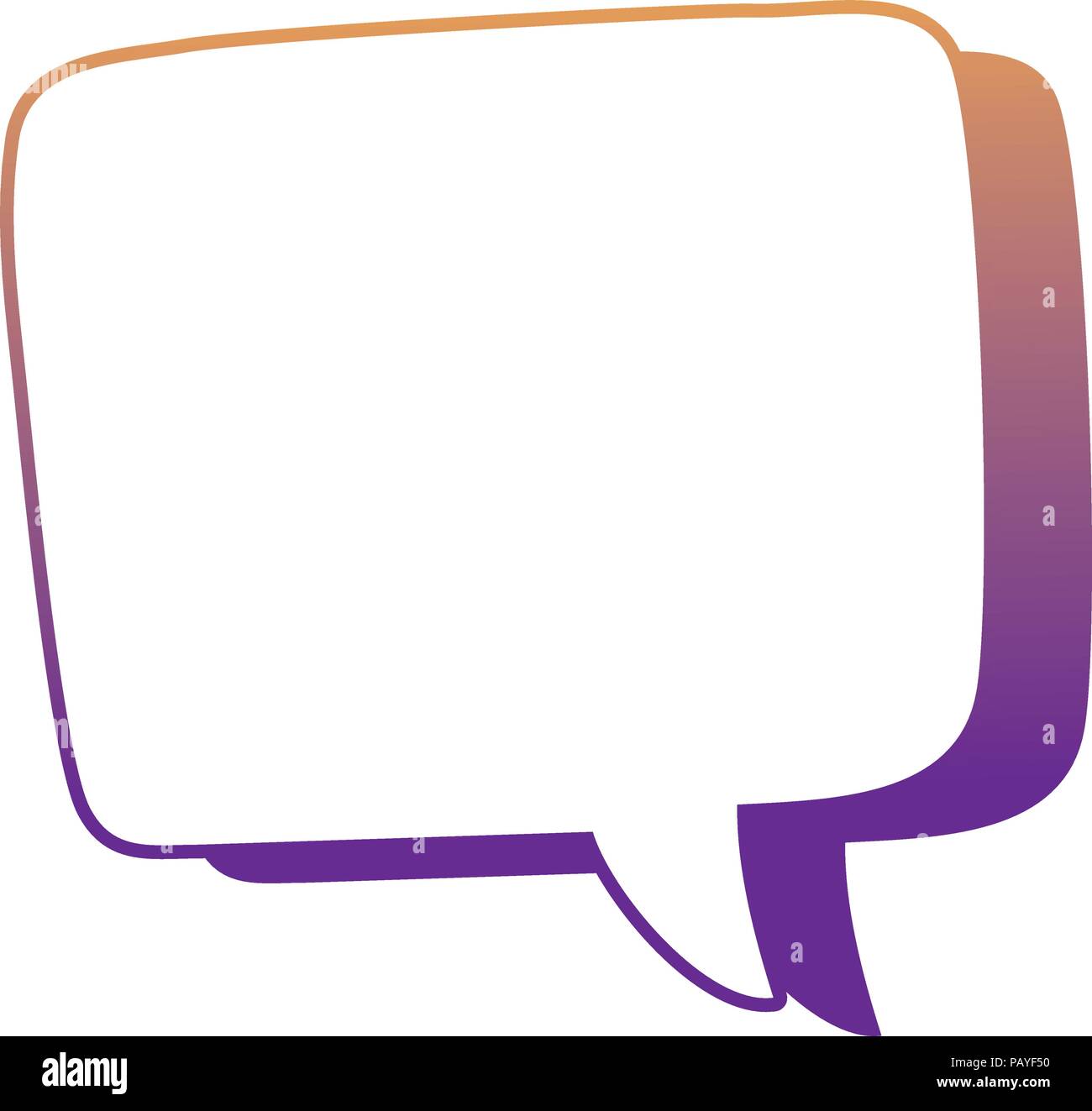 square speech bubble over white background, vector illustration Stock
