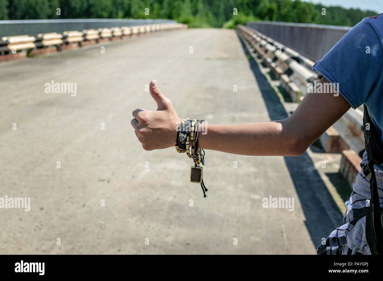 Hitchhiker thumb hires stock photography and images Alamy