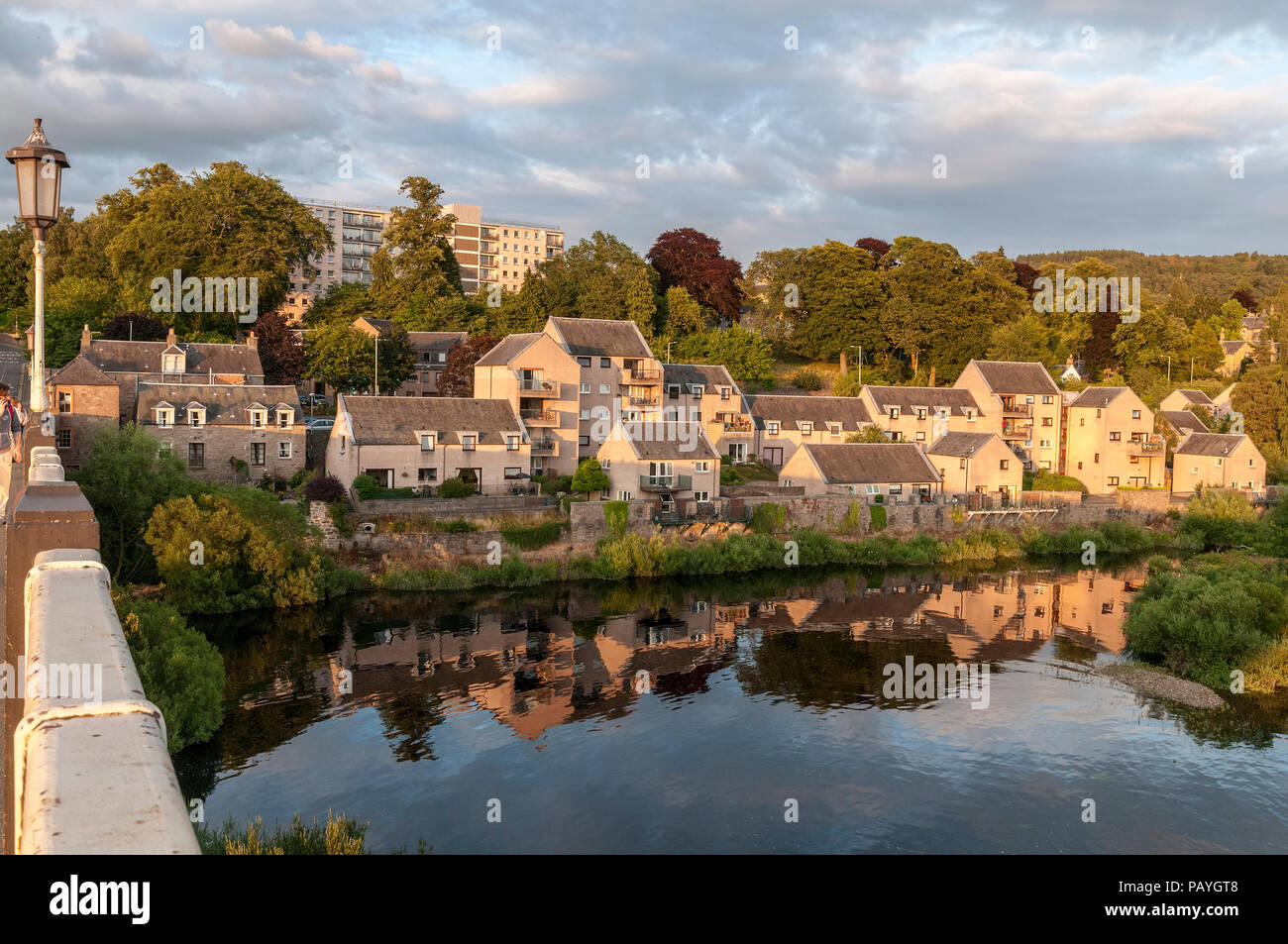 Bridgend houses on the river Tay at Perth. Perthsire. Scotland Stock Photo Alamy