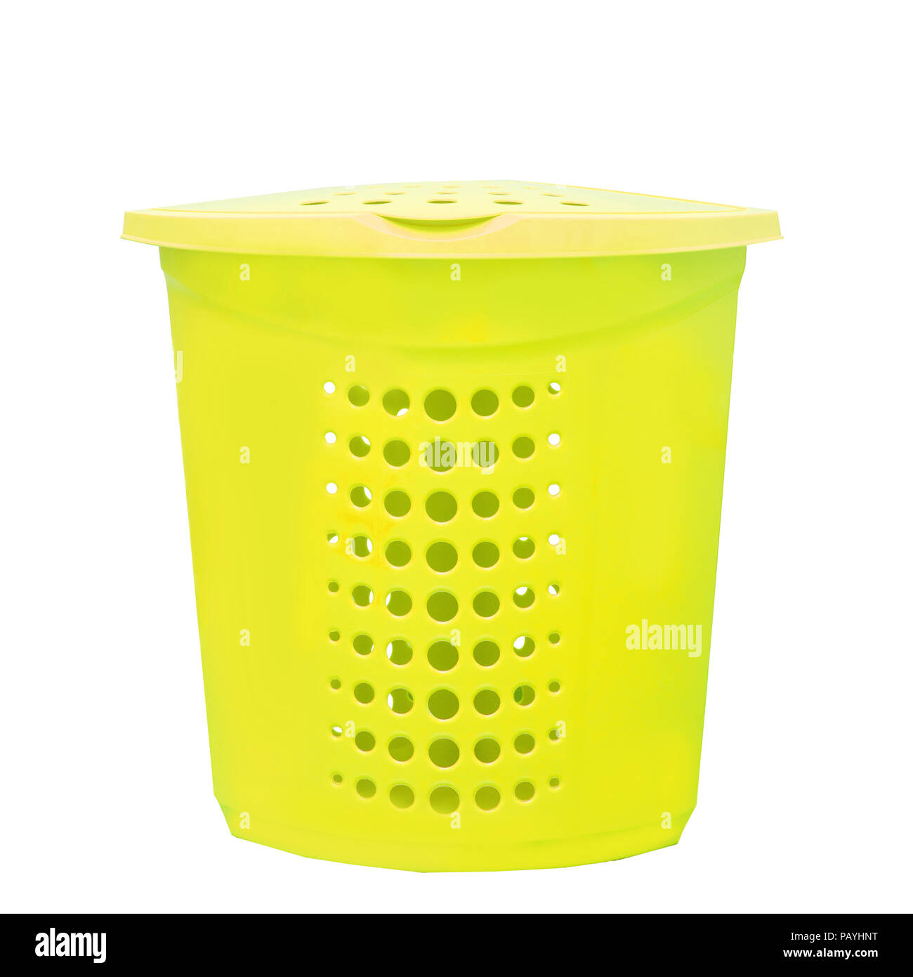 yellow plastic basket for washing, isolated on white background Stock Photo Alamy