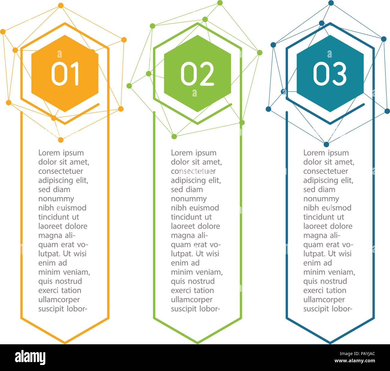 Vertical steps, infographic elements. Outline colorful menu for app interface. Number options. Web design of buttons elements. Infographics 1. 2. 3. Vector step icons. Stock Vector