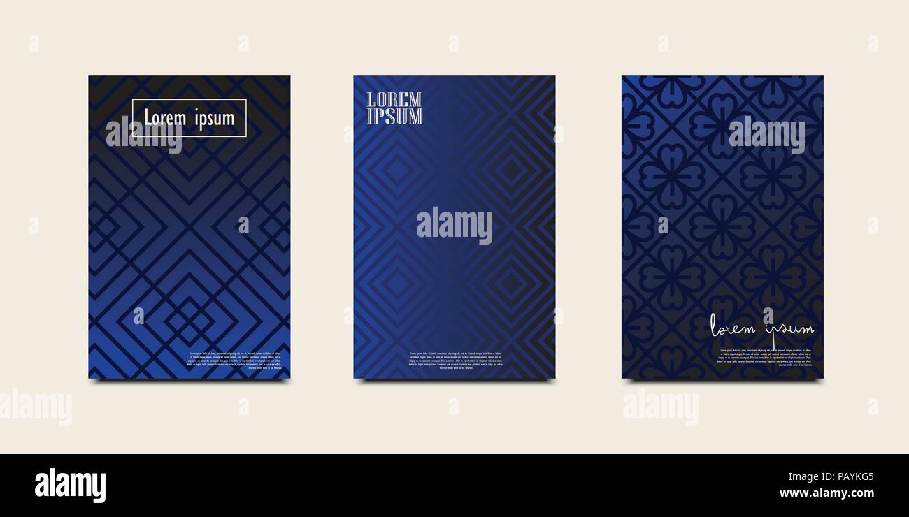 Minimal covers design. Geometric halftone gradients. Stock Vector