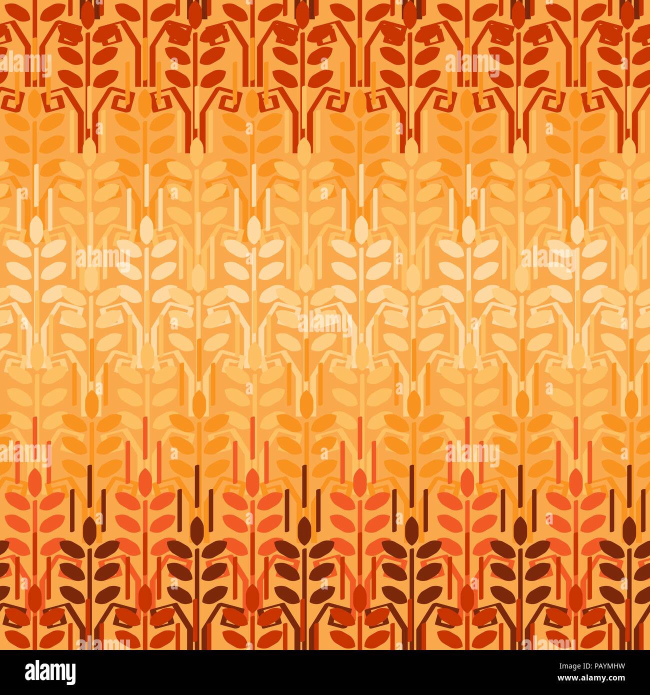 Wheat ears pattern. Vector agriculture background. Wheat field Stock Vector