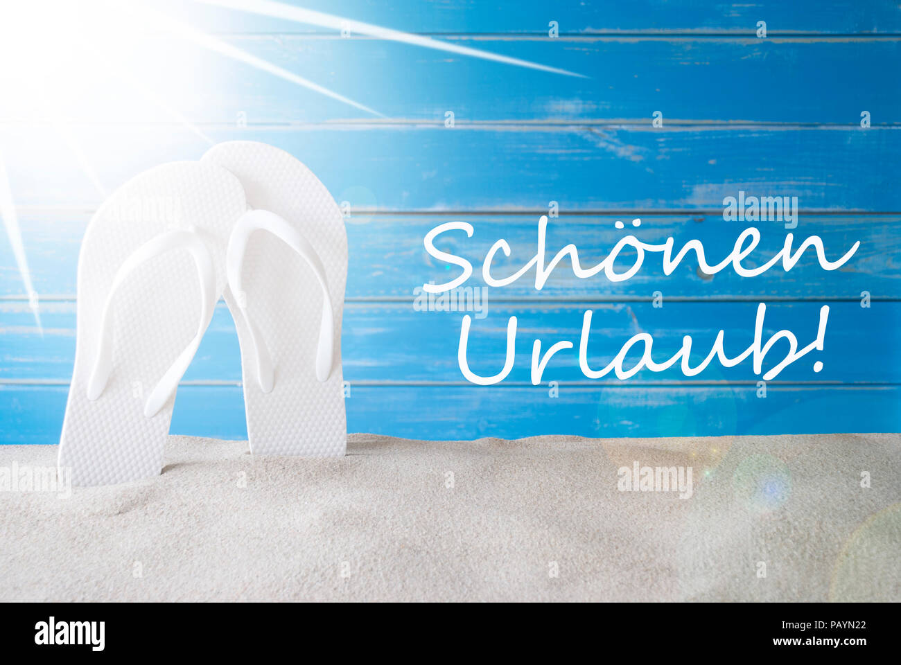 Sunny Summer Background, Schoenen Urlaub Means Happy Holidays Stock Photo