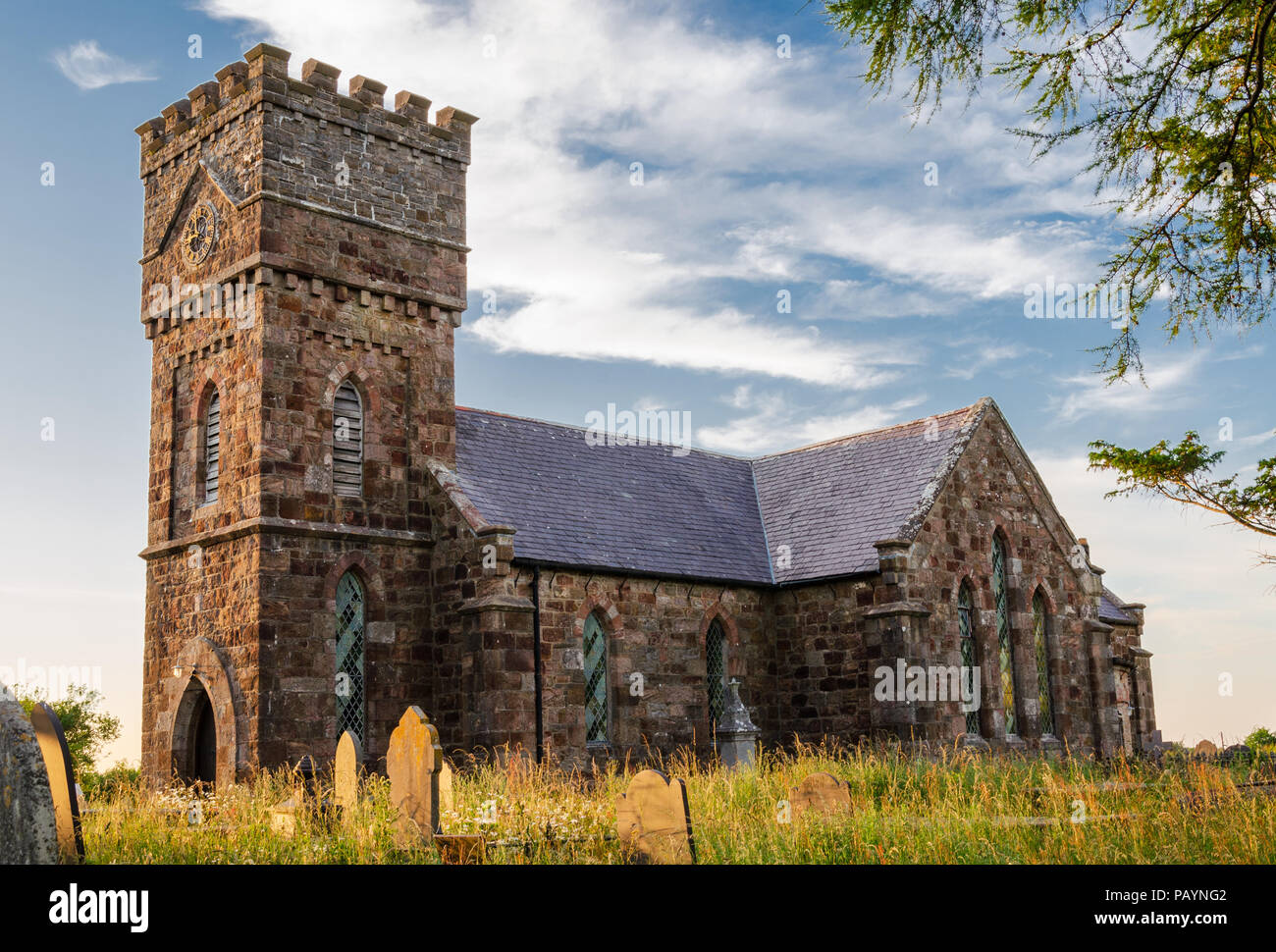 St. Nidan's Church on the Isle of Anglesey. The church is of unusual