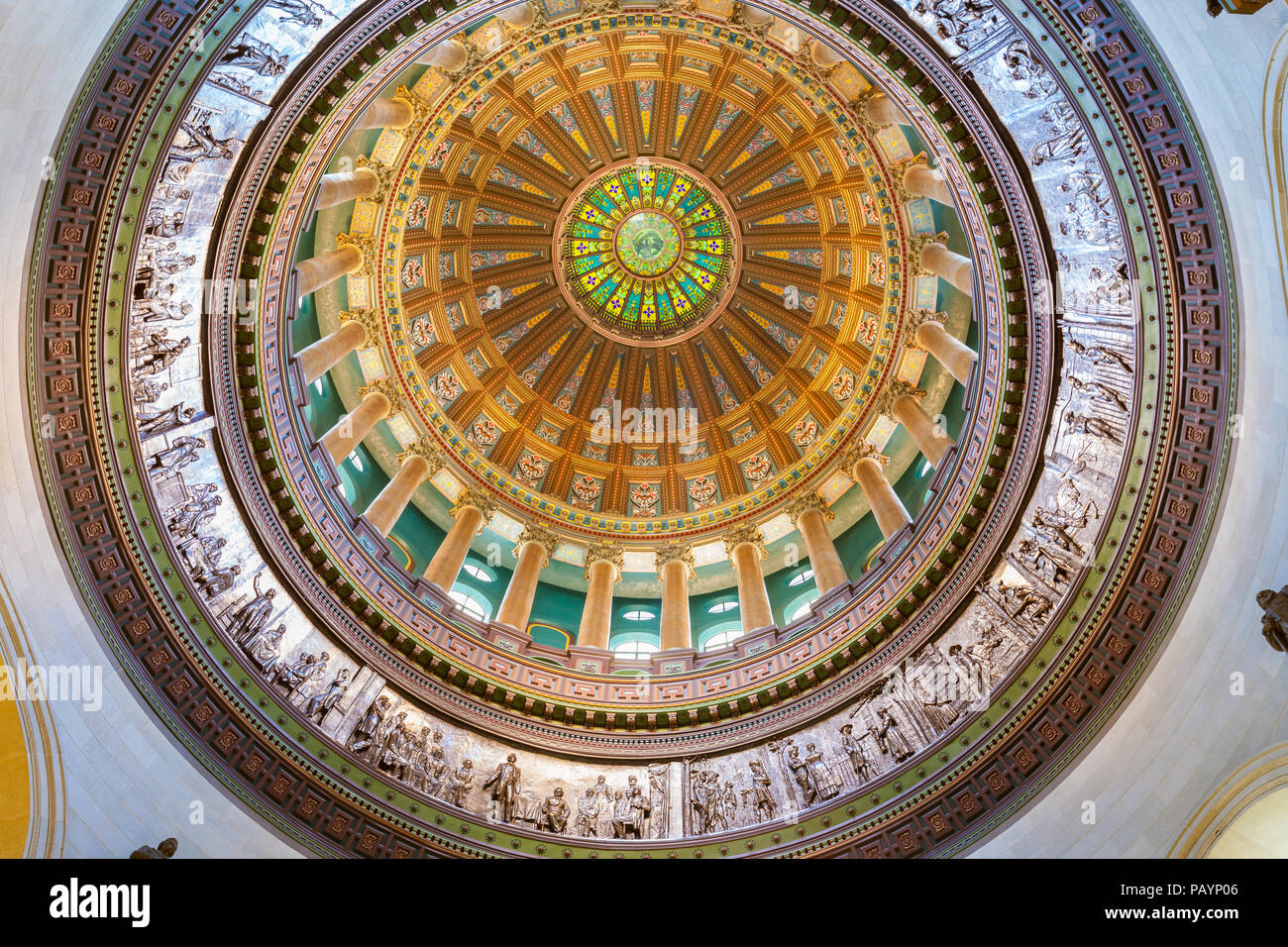 SPRINGFIELD, ILLINOIS - JULY 11, 2018 - View of the interior of Illinois State Capitol Stock Photo
