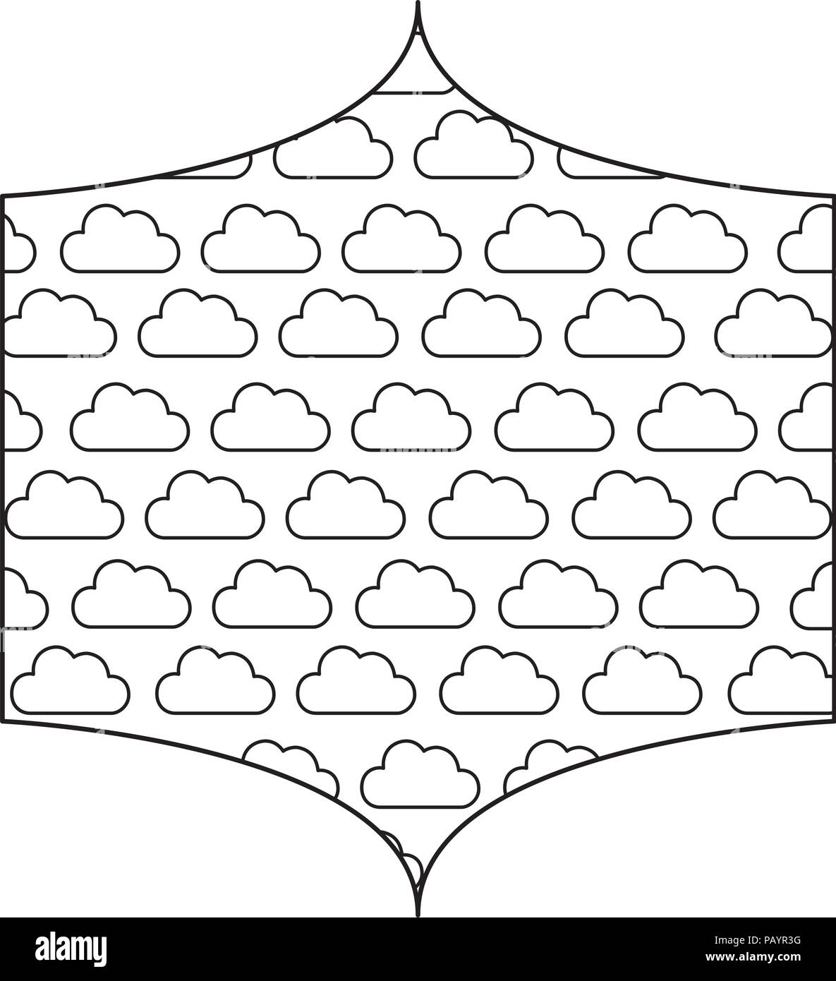 decorative frame with clouds pattern over background, vector ...