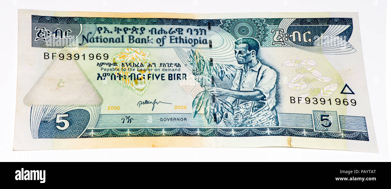 5 Ethiopian Birr Bank Note Birr Is The National Currency Of Ethiopia 5-ethiopian-birr-bank-note-birr-is-the-national-currency-of-ethiopia