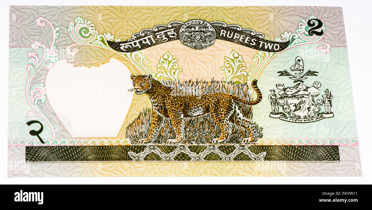 Nepali note ネパール札 2 rupee 2 Rupees - Birendra Bir Bikram Shah - Nepal – Numista