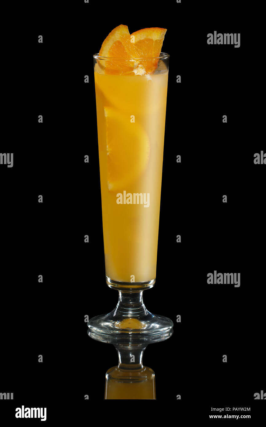 Cocktail tequila with orange juice isolated on black Stock Photo Alamy