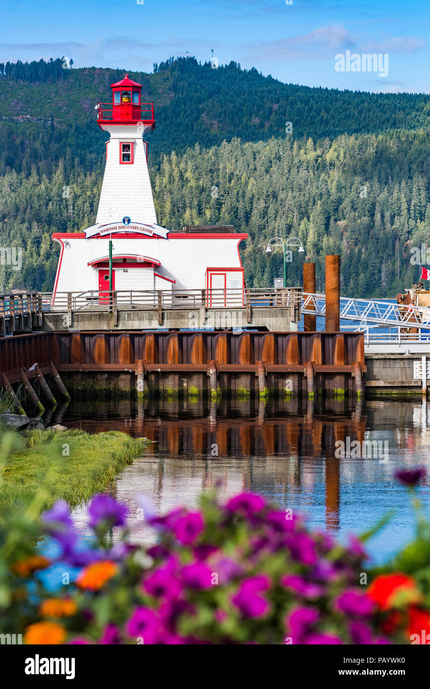 Lighthouse, Maritime Discovery Centre, Harbour Quay, Port Alberni, British Columbia, Canada Stock Photo