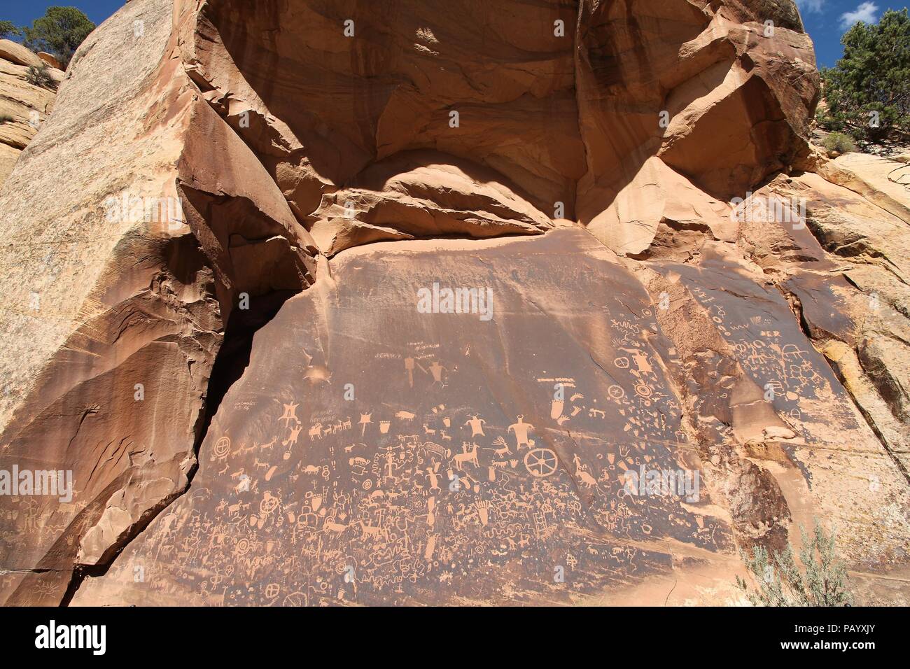 Newspaper Rock State Historic Monument in Utah, USA. One of largest