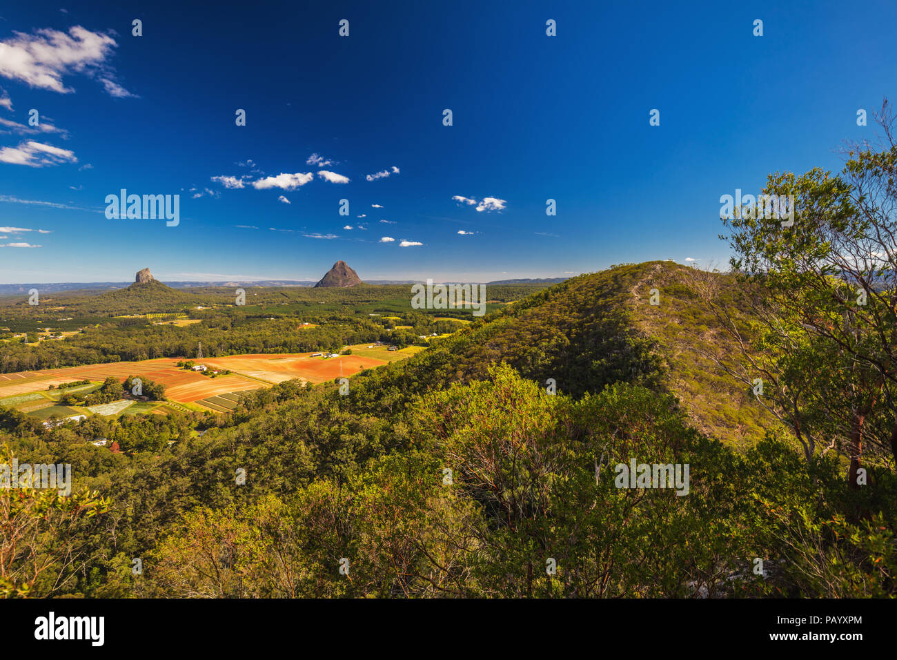 View from the summit of Mount Coochin, Glass House Mountains, Sunshine Coast, Queensland