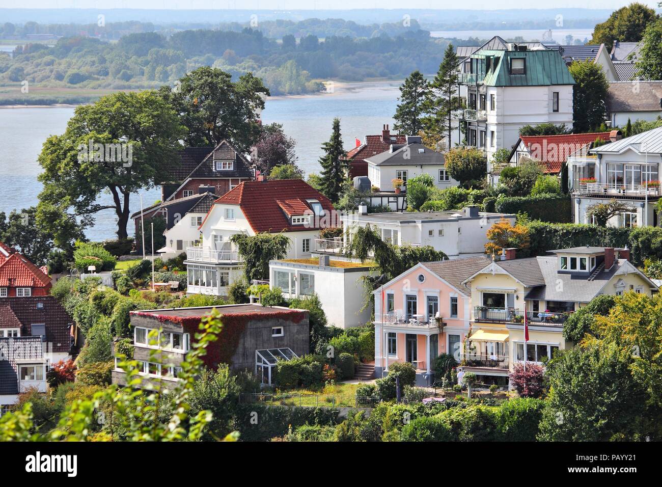 Hamburg, Germany Blankenese, famous suburb of narrow pedestrian paths